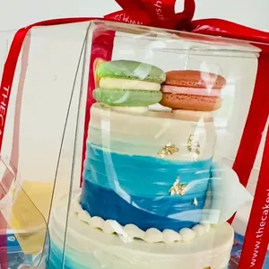 TMD06 Drip6 (Size: Bottom 5 Inch, Top 3 Inch.) (Flavour: Chocolate) (Big candles: 6) (Small candles: 6) (Message on Complimentary Gift Card: Yes (do write the message in the ordering form, under comments box)) (Message On Cake: (Short & Sweet): Yes (do write the message in the ordering form, under comments box))