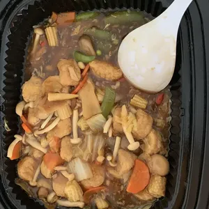 Egg Beancurd and Vegetables in Silky Egg Gravy