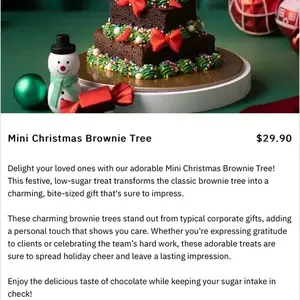 Mini Christmas Brownie Tree (Size: Christmas Brownie Tree (serves 8-15))