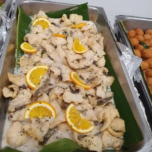 Baked Fish w creamer mushroom sauce 鱼奶油蘑菇