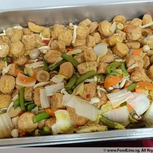 Braised Egg Beancurd and Vegetables in Silky Egg Gravy