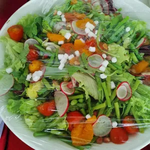 Chef’s Christmas Salad(Chicory, Asparagus, Arugula Marshmallows, Pomegranate, Orange Segments, Pine nut & Honey Mustard Dressing)
