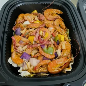 夏威夷香茅凤梨火腿炒虾 Hawaiian Lemongrass Prawns with Pineapple and Chicken Ham