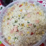Christmas Fried Rice with Turkey Ham & Bell Peppers