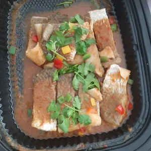 自制豆瓣酱烤金目鲈片 Oven-baked Seabass Fillet with Homemade Bean Paste
