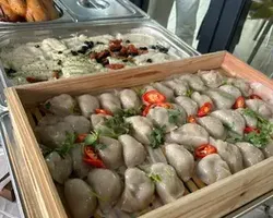 Steamed Mini Soon Kueh <br> turnip, carrot, mushroom <br> vegan, contains wheat | Customer Photo | Grain