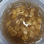 Chilled grass jelly with longan