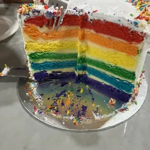 Rainbow Cake (Size: Fresh cream filling 6") (Qty of Big Candles: 1) (Qty of Small Candles: 0)
