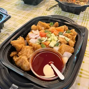 Add On: Oriental Party Set C
- Hong Kong Fried Bee Hoon
- Assorted Vegetables (Cauliflower, Broccoli and Mushroom)
- Sweet and Sour Dory Fillet
- Signature Curry Chicken
- Chilled Grass Jelly with Longan
