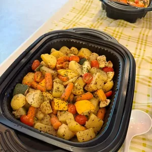 Garlic Herb Roasted Potatoes with Carrots & Zucchini