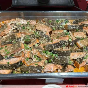 Grilled Whole Salmon Fillet with Roasted Sesame Glazed