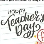 Happy Teacher's Day Gift Card ($5 Gift Voucher: E-Voucher)