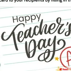 Happy Teacher's Day Gift Card ($5 Gift Voucher: E-Voucher)