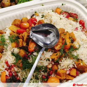Roasted Pumpkin Rice with Dill & Pomegranate