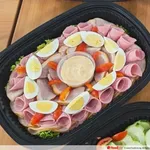 Festive Charcuterie Platter With Smoked & Cured Meats (chicken ham / turkey ham / smoked duck / egg )