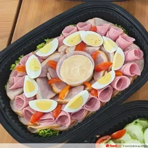 Festive Charcuterie Platter With Smoked & Cured Meats (chicken ham / turkey ham / smoked duck / egg )