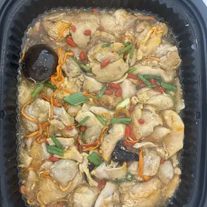 Dang Gui Braised Herbal Chicken<br> Eu Yan Sang Essence of Chicken, cordycep flower, braised shiitake mushroom