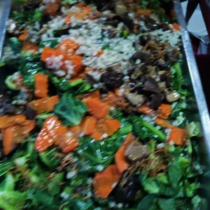 Prosperous Stir Fried Kailan with Fatt Choy, Carrots, Mushrooms & Cuttlefish Floss