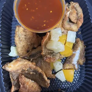 Old Fashion Sweet & Sour Sea Bass Fillet<br>served w tropical fruits