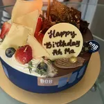 Duo Celebration Cake: 55% Belgian Chocolate & Strawberry Shortcake (Size: Medium 8 Inch) (Message: Yes (do write the message in the ordering form, under comments box))