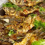 Whole Fried Barramundi with Aged Mandarin Peel, Superior Soy & Ginger 陈⽪姜葱⾦鲈⻥ (吉庆有余)
