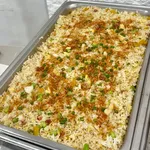 Golden Pumpkin Pearl Rice with Sakura Ebi & Lap Cheong ⾦⽠樱花虾腊肠珍珠饭 (⾦⽟满堂)