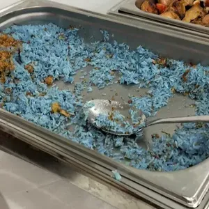 Butterfly Blue Pea Rice (V) <br> shallots, coriander, super-garlicfied oil and blue pea flower