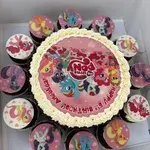 TNB11 Pony Adventure (Size: Classic (7" Cake + 12 Cupcakes)) (Eggless: No) (Flavour: Chocolate) (Big candles: None) (Small candles: 5) (Message On Cake: (Short & Sweet): Yes (do write the message in the ordering form, under comments box))