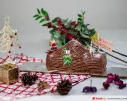 Festive Log Cake | Customer Photo | D'Fine Catering Services Pte Ltd