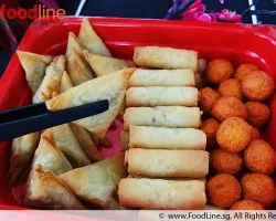 Trio Combination Fried Goodness 香脆三宝 (Fishball/Spring Roll/Samosa) | Customer Photo | Lao Huo Tang Catering