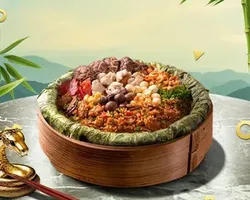 Fragrant Lotus Leaf Rice with Diced Chicken, Chicken Sausage, Mushroom and Chestnut | Customer Photo | BellyGood Caterer