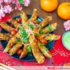 香脆虎虾腐竹卷配芥末酱Crispy Tiger Prawn Rolls in Yuba Sheets served with Wasabi Puree | Customer Photo | Delizio Catering Pte Ltd