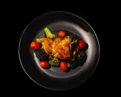 Grilled Farm Fresh Chicken<br>indian inspired cajun chicken thigh,charred broccoli, slow baked cherry tomato | Customer Photo | Grain