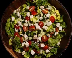 Green Goddess Salad<br>cherry tomato, dill, feta cheese<br>vegetarian, contains dairy, egg, soy | Customer Photo | Grain