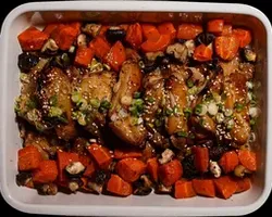 Miso Glazed Chicken<br>miso, shiitake mushroom, sesame seed | Customer Photo | Grain