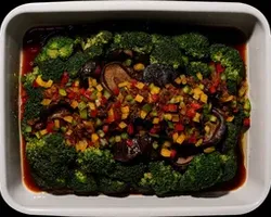 Braised Mushroom & Broccoli<br>superior soy sauce, garlic, tricolour capsicum | Customer Photo | Grain