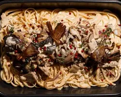 ⁠El Funghi Mushroom Pasta <br>toasted black pepper, thyme, oyster mushroom | Customer Photo | Grain