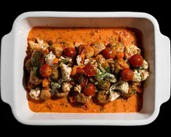 Roasted Chicken Meatball in Pink Sauce<br>tomato cream sauce, blistered cherry tomatoes, cauliflower florets | Customer Photo | Grain