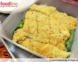 Panko Crusted White Fish (Marinated w/ Herbs and a spread of Dijon Mustard) | Customer Photo | Katong Catering