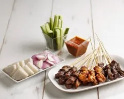 Chicken & Beef Satays w Condiments | Customer Photo | Katong Catering