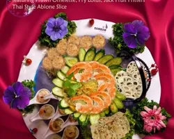 Four Season Platter : prawn omelette, fry celery & lotus, jack fruit fritters, Thai style abalone slice | Customer Photo | Le Rainbow Catering