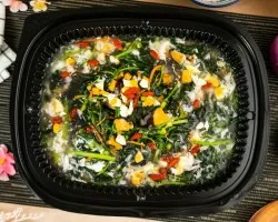 Spinach with Trio of Egg in Superior Stock | Customer Photo | On & On Diners