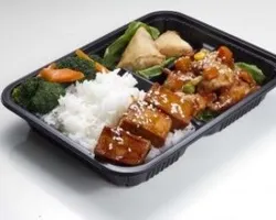 Vegetarian Bento (Mock Fish) | Customer Photo | QQ Catering