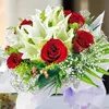 Click to see more photos of MF001: 6 Red Roses 6 White Lilies Handbouquet