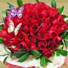 Click to see more photos of RR013: Butterfly in 50 Red Roses Hand Bouquet