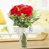 Click to see more photos of RR037: 12 Red Roses In Glass Vase