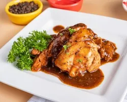 Baked Chicken with Black Pepper Sauce | Customer Photo | Yea! Mama Catering