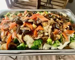 Longevity bailing mushroom with vegetables 百灵菇菜花 | Customer Photo | Yeh Lai Siang Catering Service